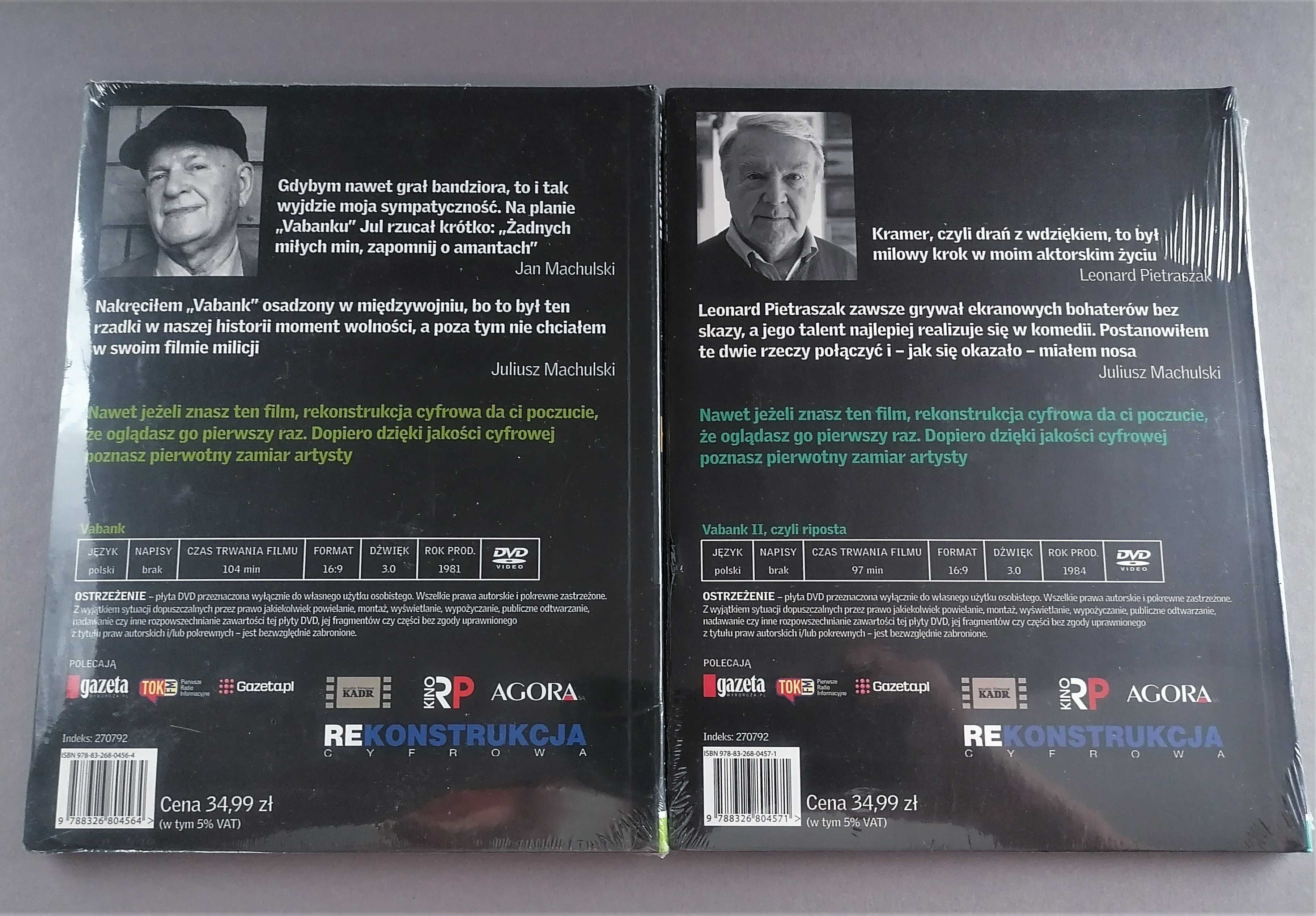 Vabank + Vabank II - Machulski, Pietraszak - DVD (folia)