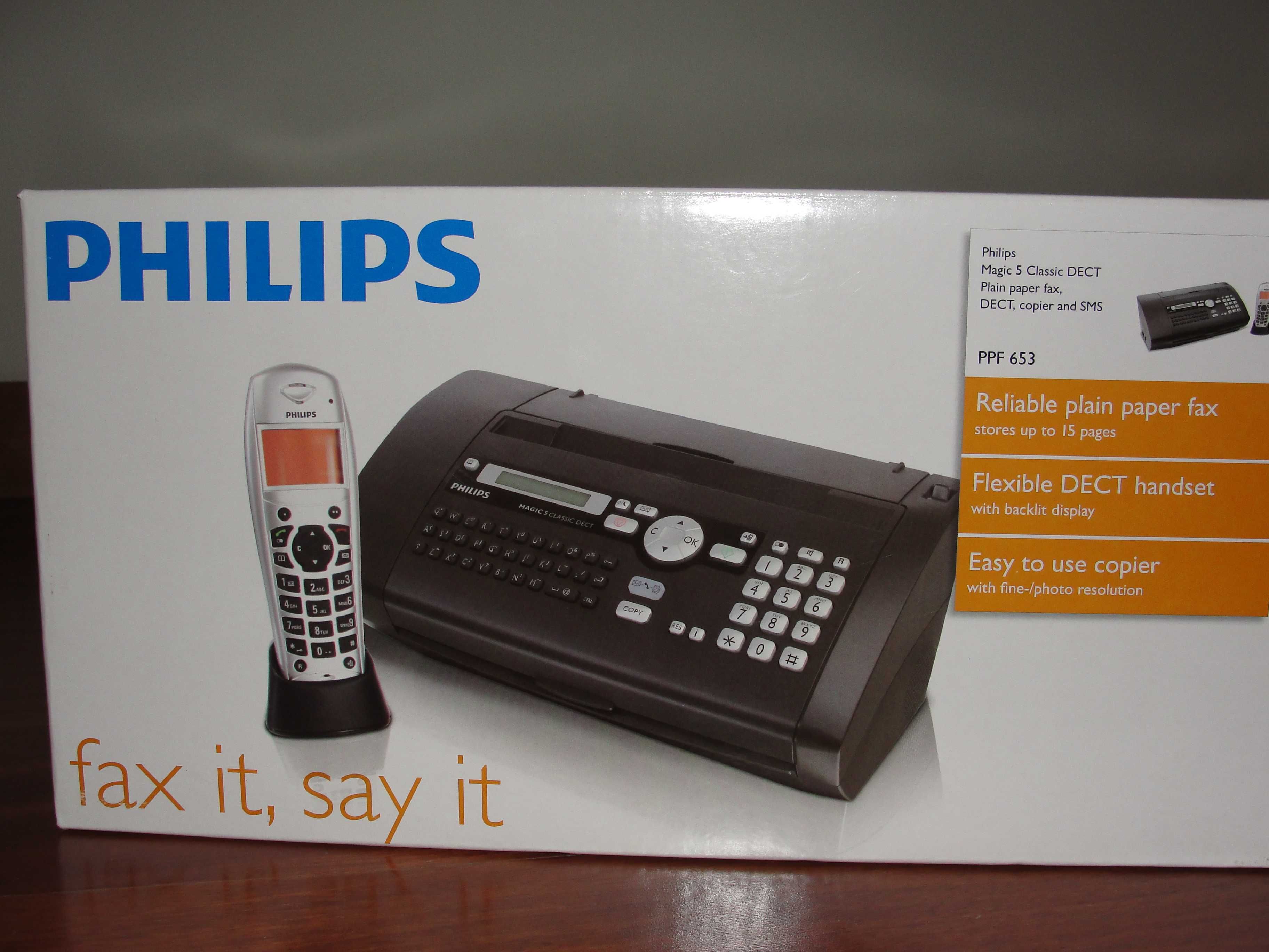 Fax e fotocopiadora Philips novo com telefone portátil
