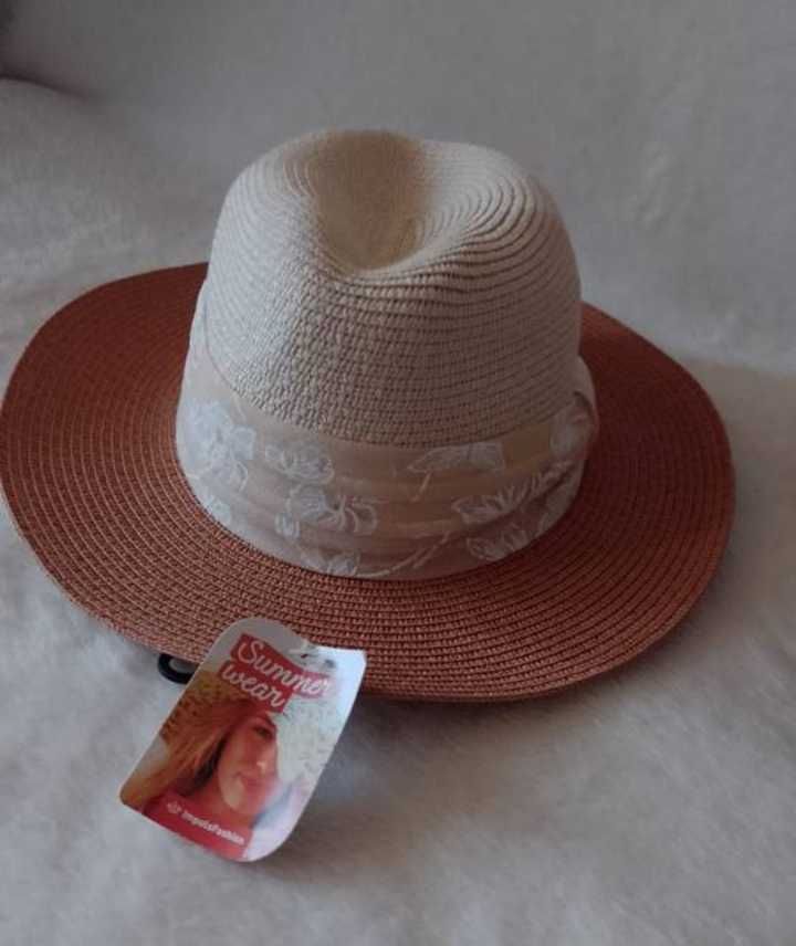 Ekskluzywny kapelusz letni z Madrytu, typ fedora/ Nowy