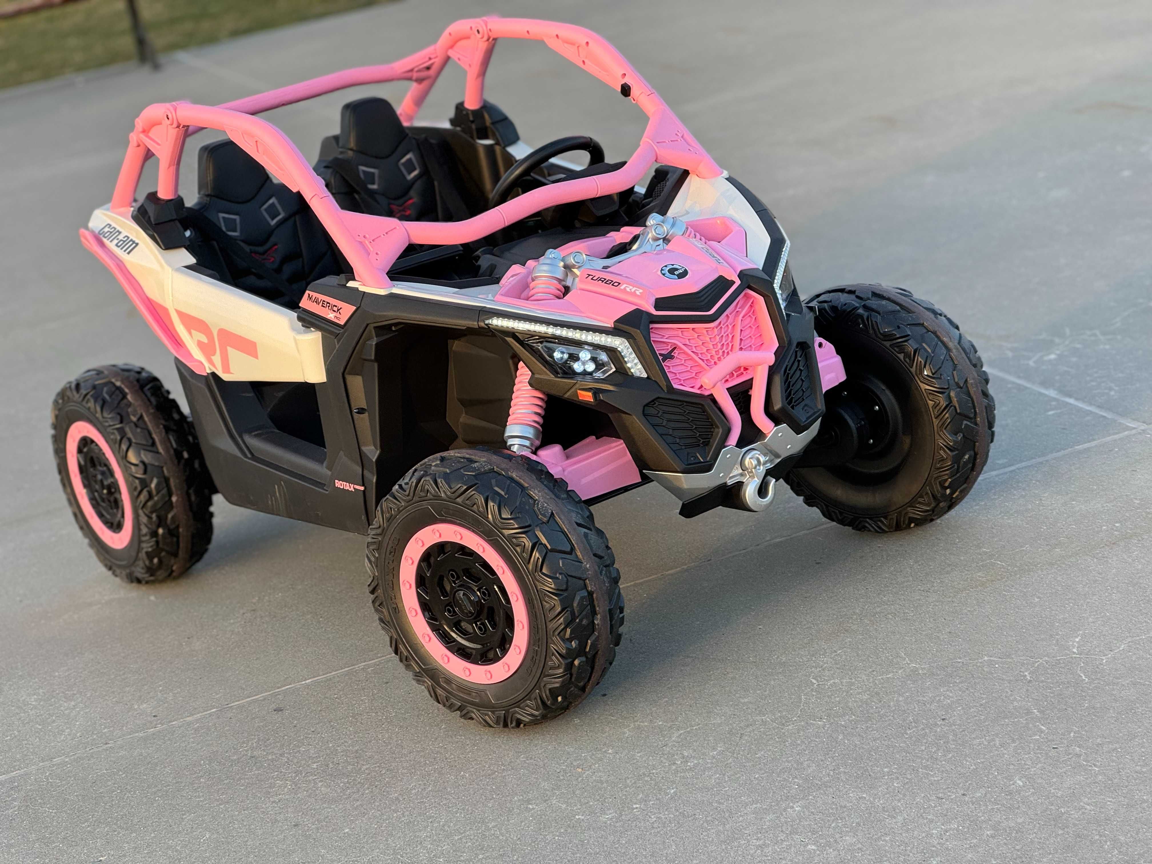 Różowe autko samochodzik CAN AM MAVERICK + DODATKOWY BIEG 800W 24V