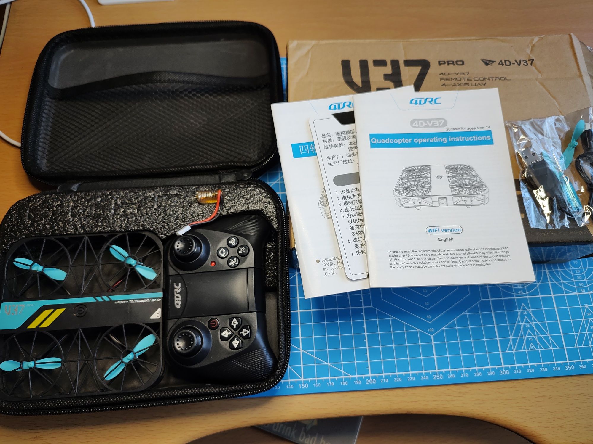 Dron 4DRC 4D-V37 wifi jak nowy komplet box kamera 4K