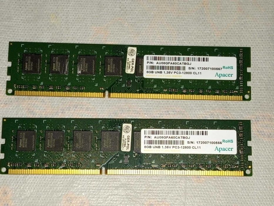 Pamięć RAM Komputera Apacer DDR3 8GB 2x8GB 1600MHz 12800