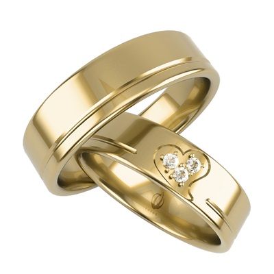 Obrączka serce Para obrączek złotych cyrkonie z sercem złoto 333 8K