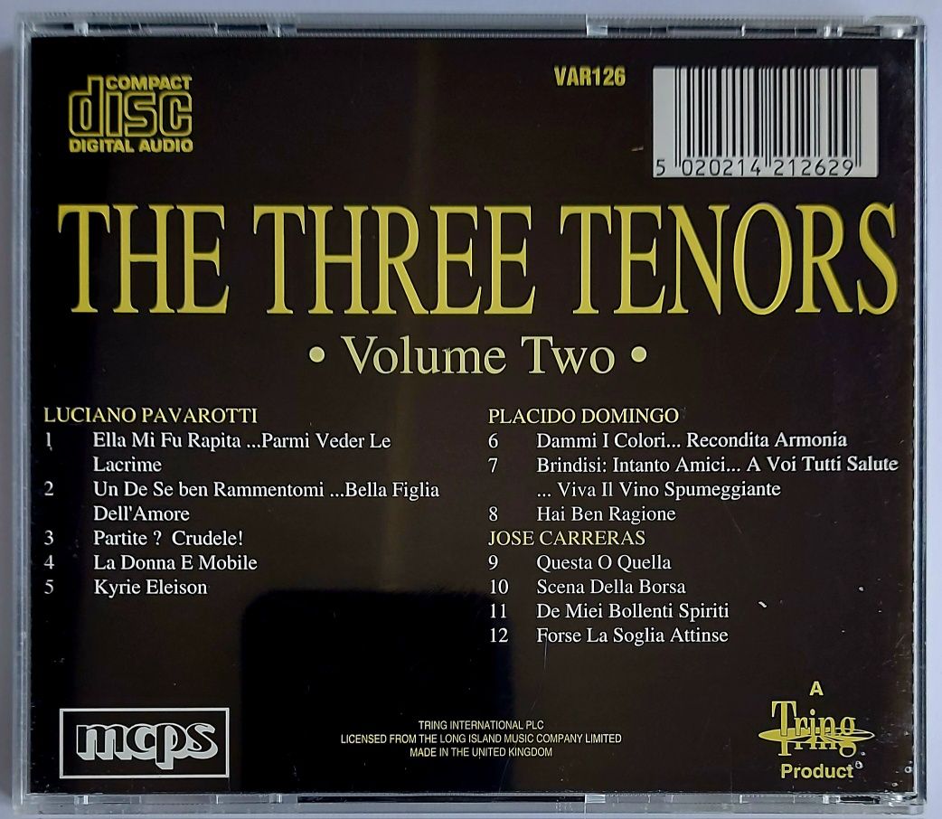 The Three Tenors vol. 2 Luciano Pavarotti Placido Domingo Jose Carrera