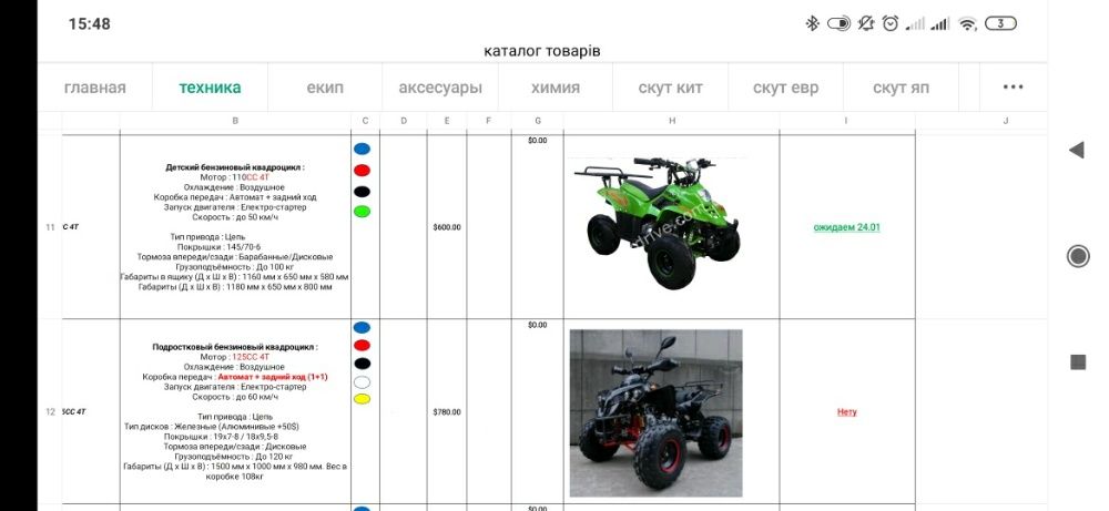 Квадрик Квадрацикл Forte 1000W Квадрік Кватро