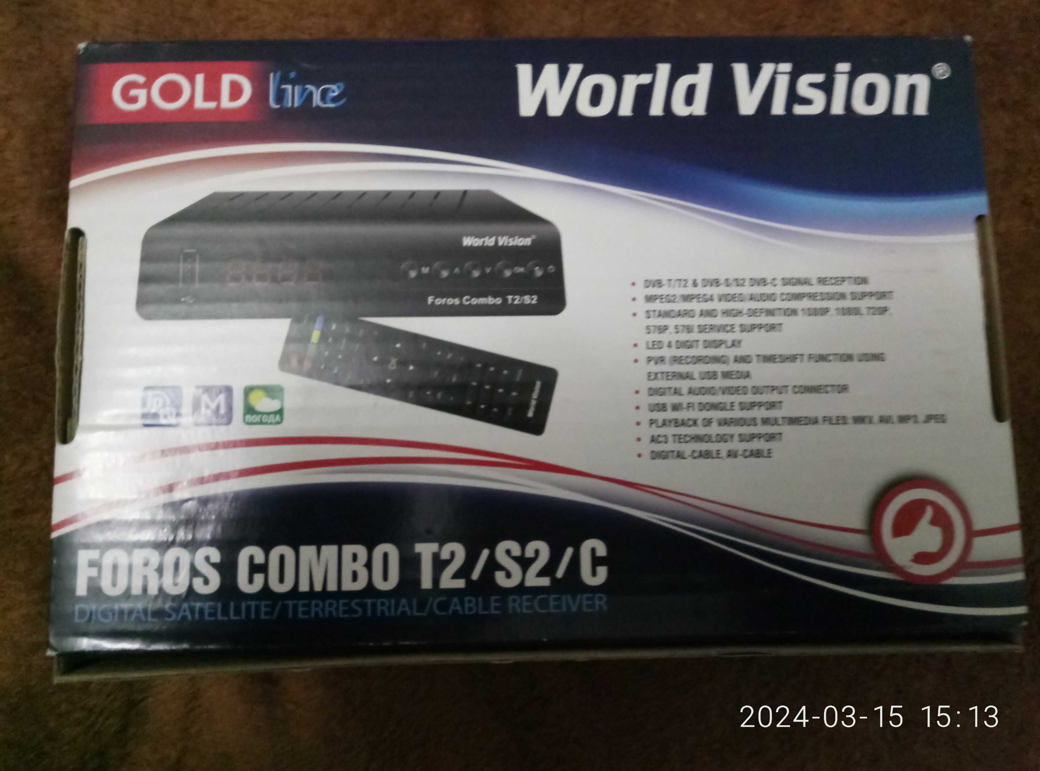 Продам тюнер World Vision Combo(супутниковий+T2)