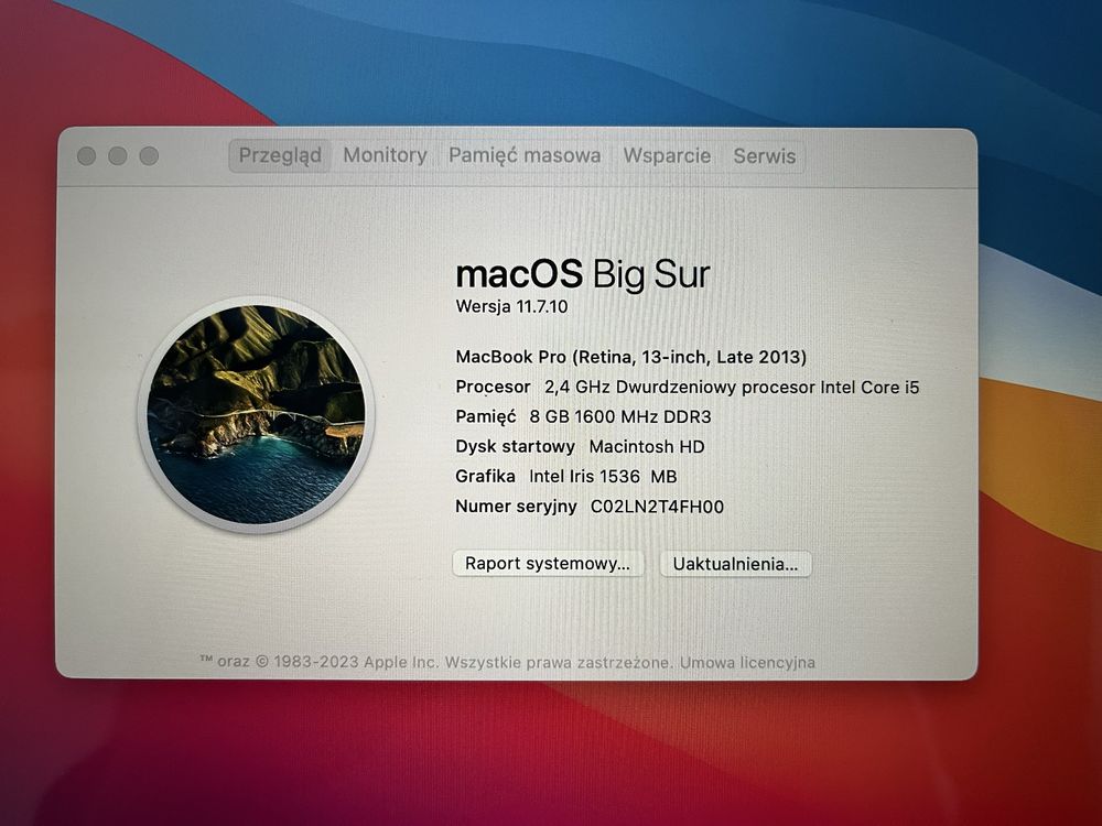 Macbook pro 13 2013 / 8 / 256 / A1502