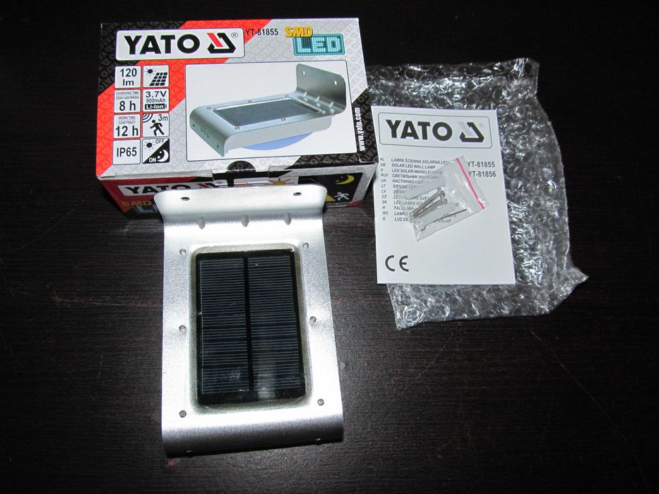 Уличный прожектор на солнечных батареях с датчиком движения Yato