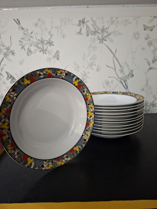 Talerze głębokie 12 sztuk Porcelana Wawel sygnowane