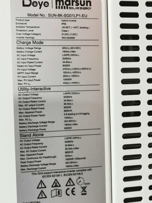 Inwerter Hybrydowy Deye SUN-8K-SG01-LP1