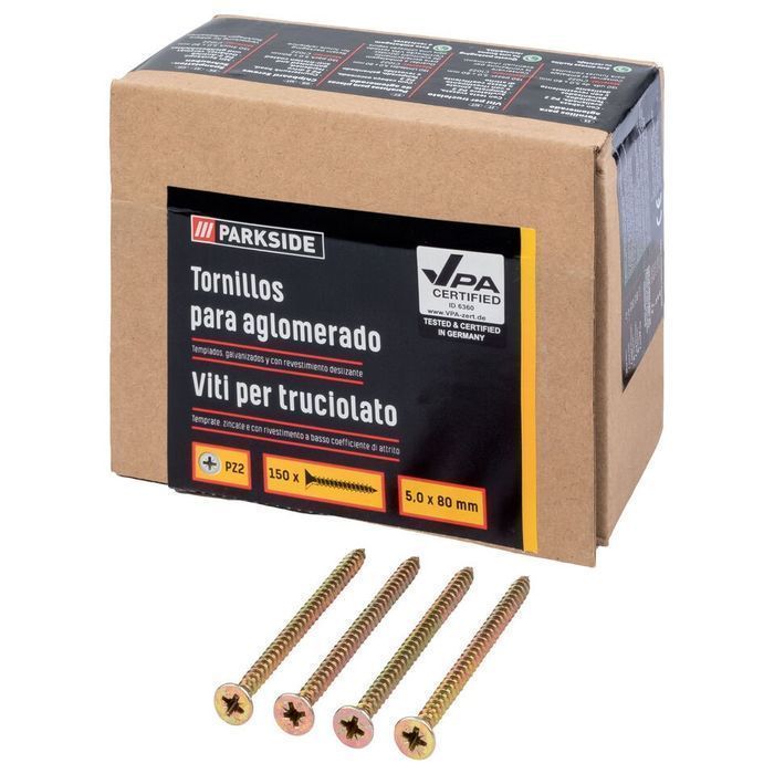 Wkręty do Płyt Wiórowych 5x80 mm 150 szt. PZ2 Parkside