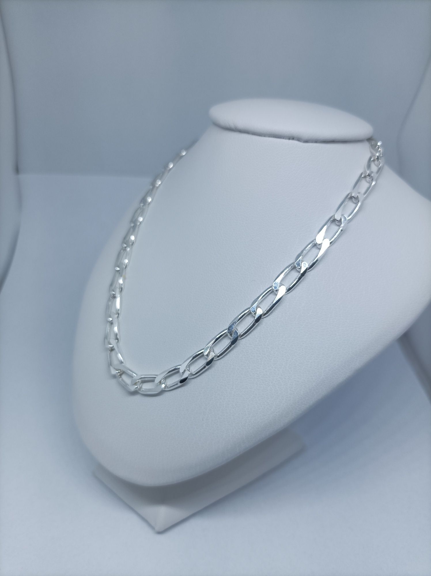 Srebrny łańcuszek splot pancerka srebro  925 długość 50 cm