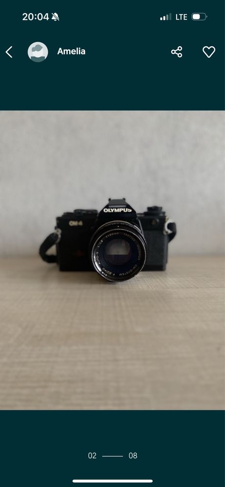 Aparat analogowy OLYMPUS OM 4 + obiektyw zuiko 1:1,8 1=50 mm
