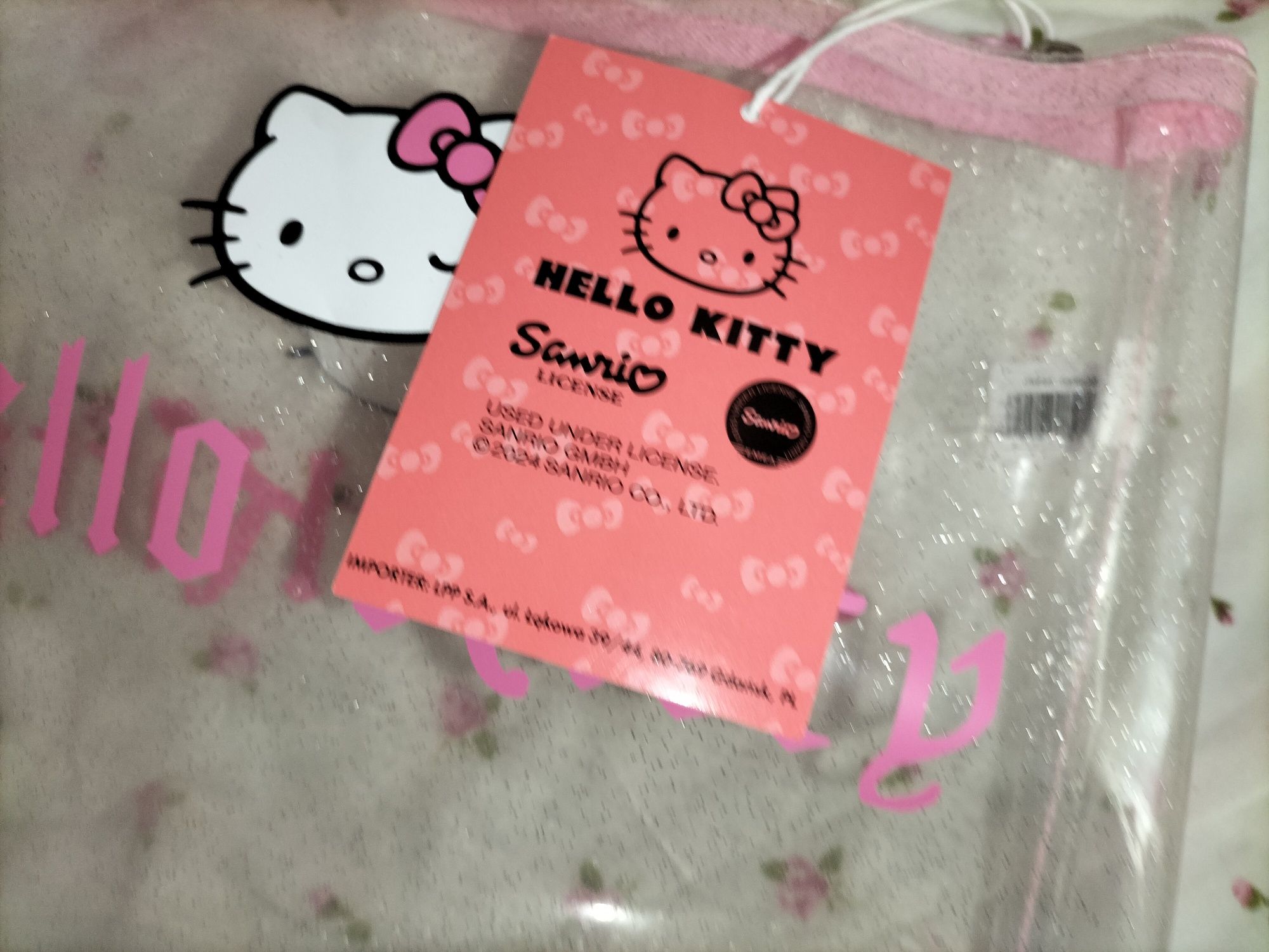 Duża brokatowa kosmetyczka torebka hello kitty sanrio cute kawaii y2k