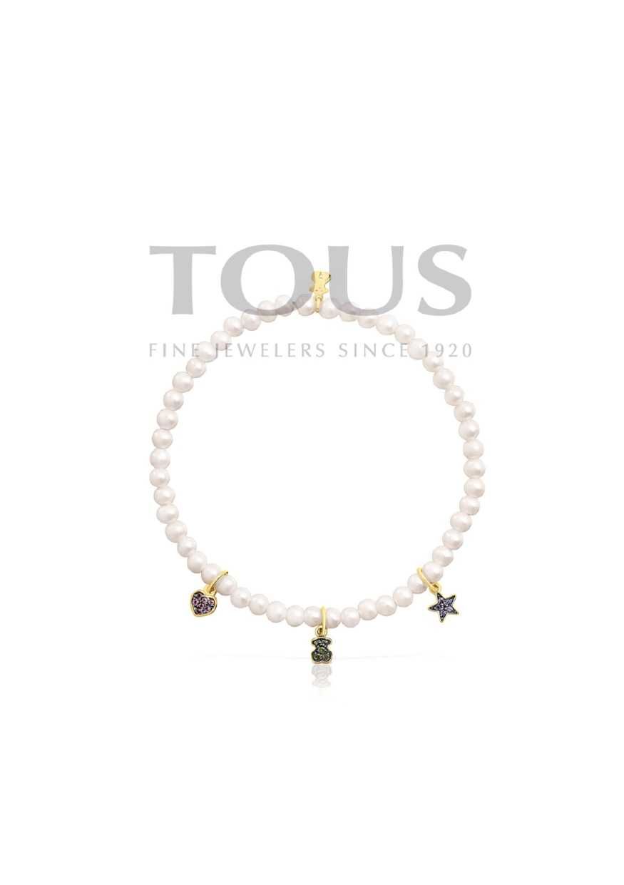 TOUS brasnoletka New Motif perły srebro 925 oryginał