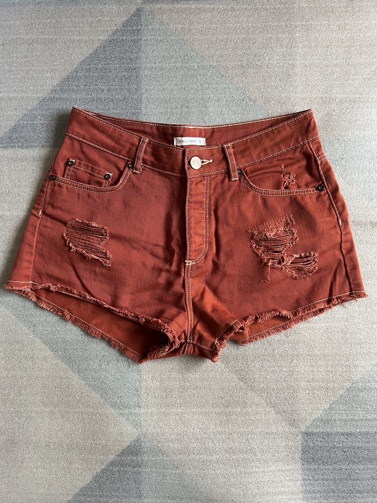 Calções de ganga distressed (portes incluídos)
