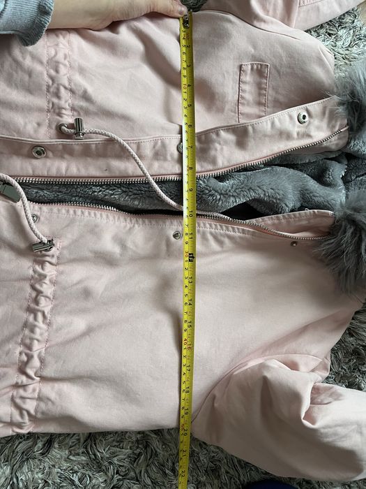 Kurtka damska zimowa ocieplana pudrowy róż roz L