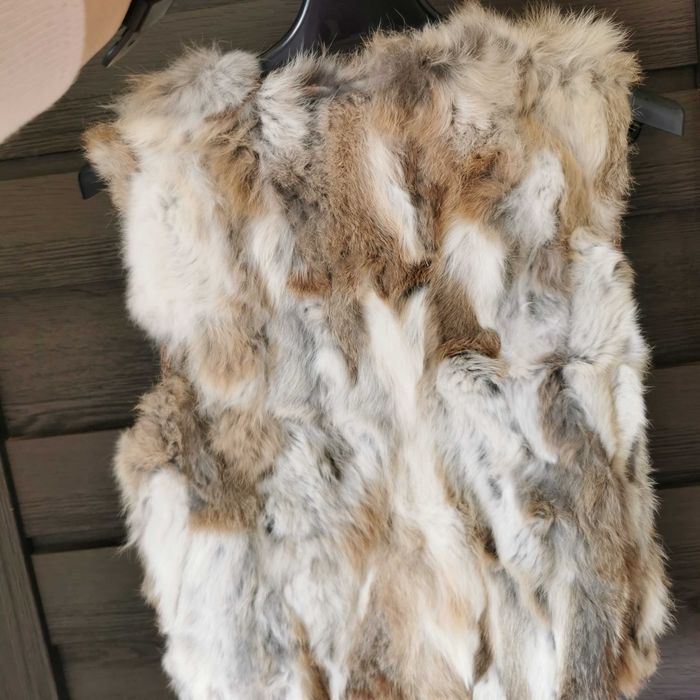 Kamizelka bezrekawnik naturalne futro z królika Cuture real fur boho