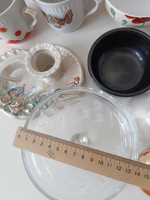 стеклянные стаканы рюмки керамика чашки ваза подсвечник ситечко СССР