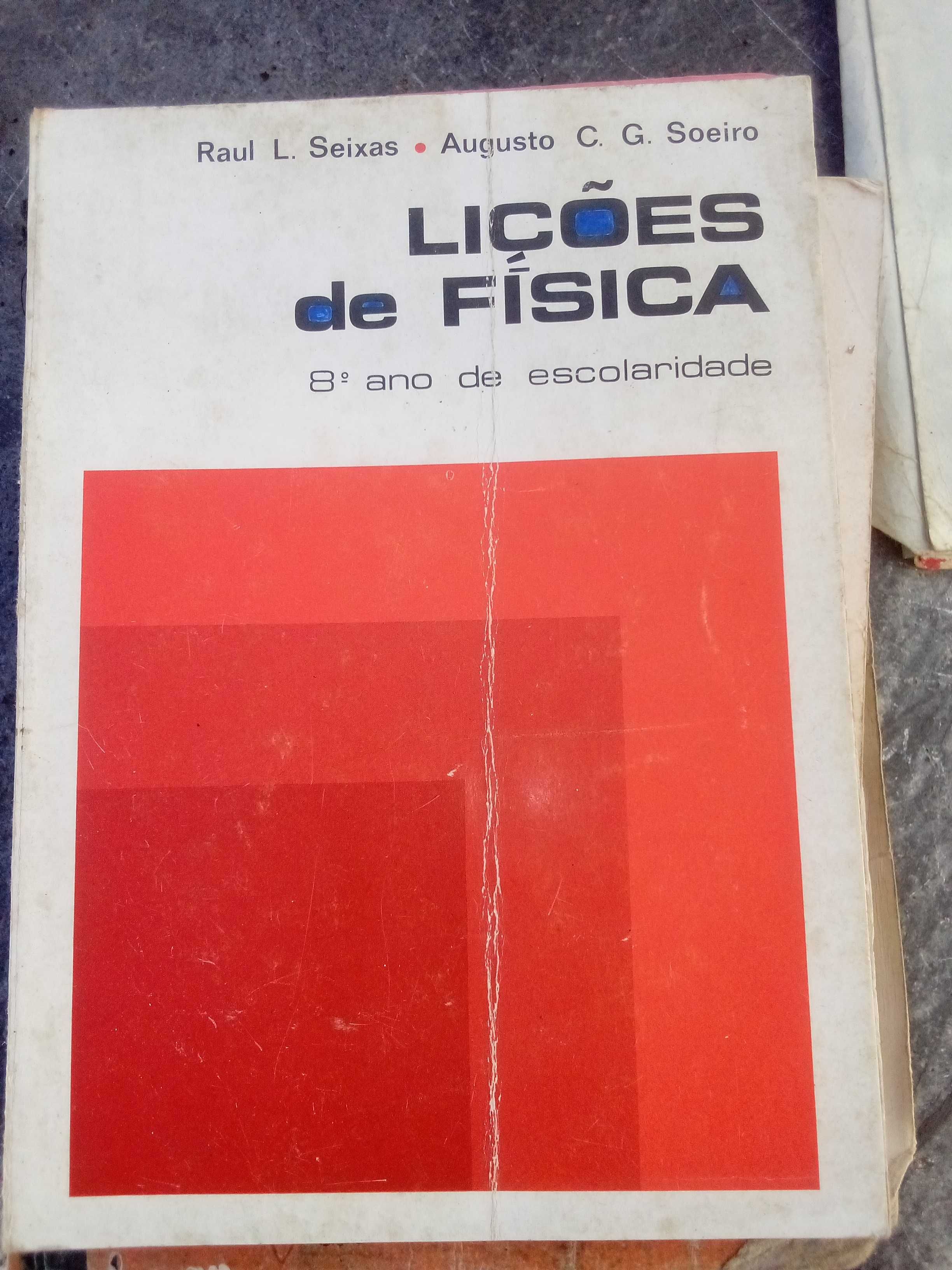 livros escolares de física e química