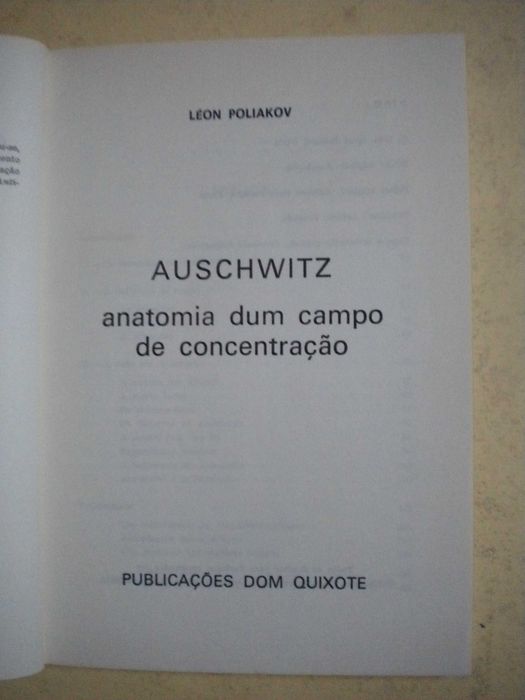 Auschwitz Anatomia dum campo de concentração 
de Léon Poliakov