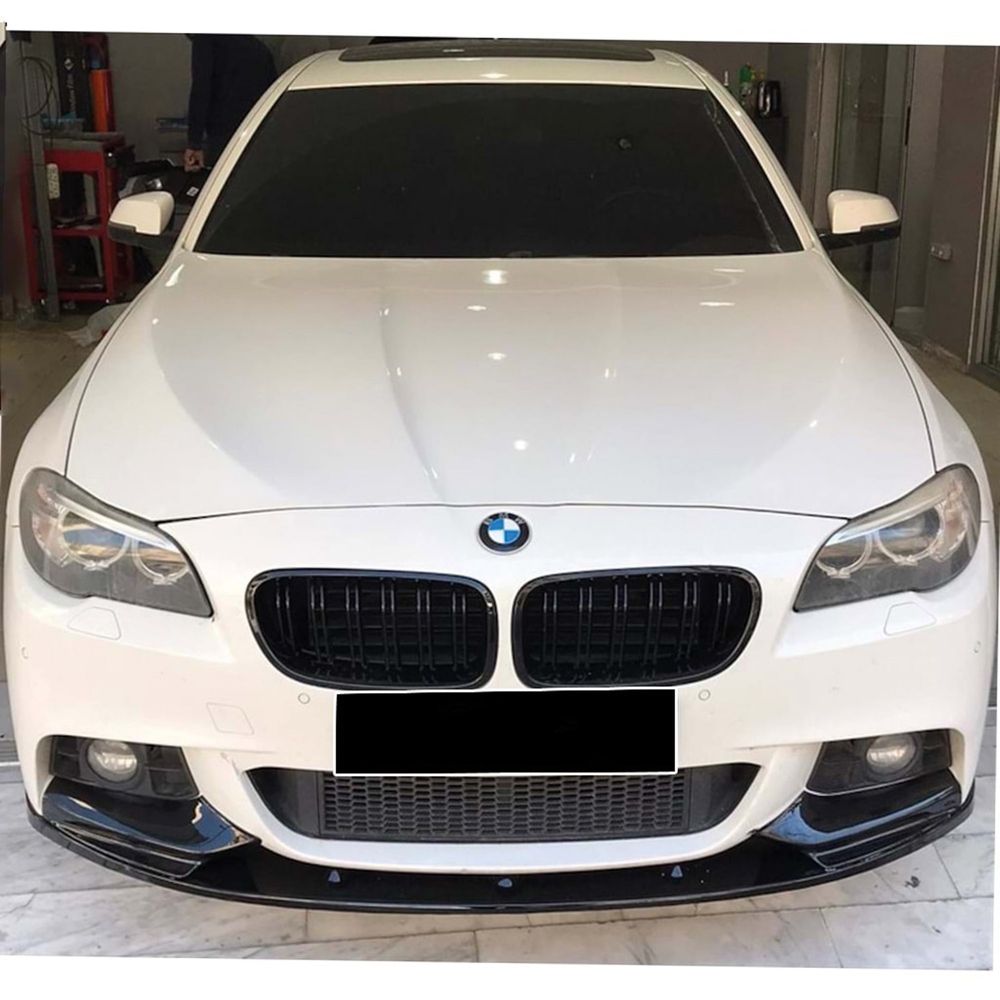 BMW F10/F11 - Lip Frontal Plastico Preto Brilhante Spoiler Aba Pala