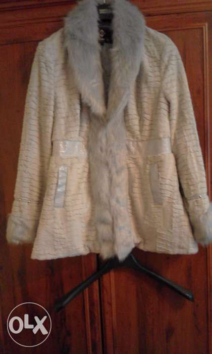 Popielate futro roz L-XL J.NOWE