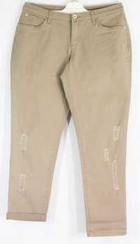 Spodnie beżowe stretch Bawełna z naszywkami R 42/44