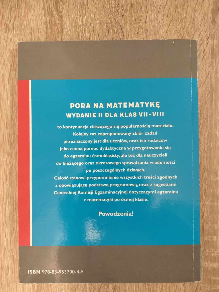 Książka z zadaniami matematycznymi klasa 7-8 "Pora na matematykę" II