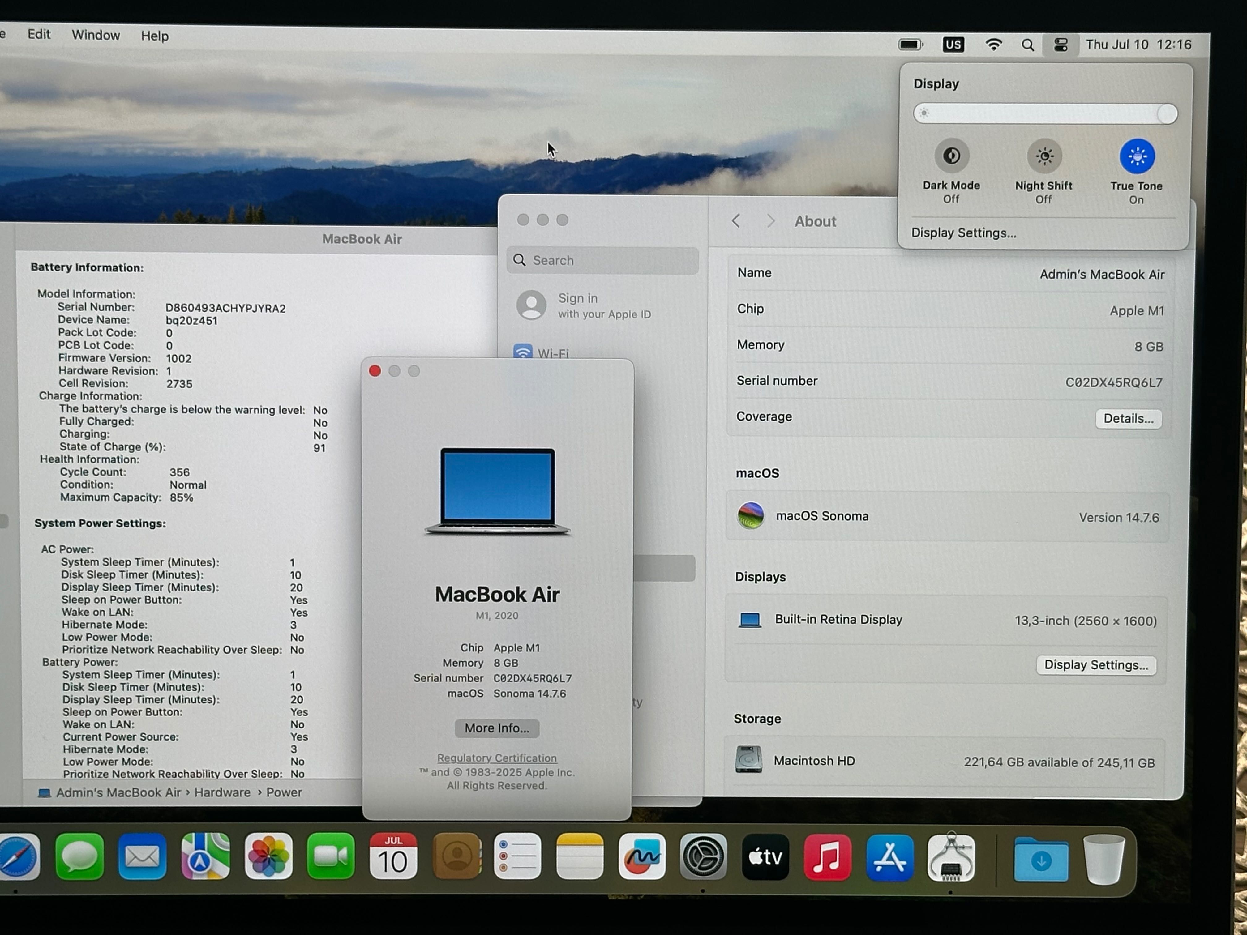 Macbook Air M1 8/256 A2337 idealny stan