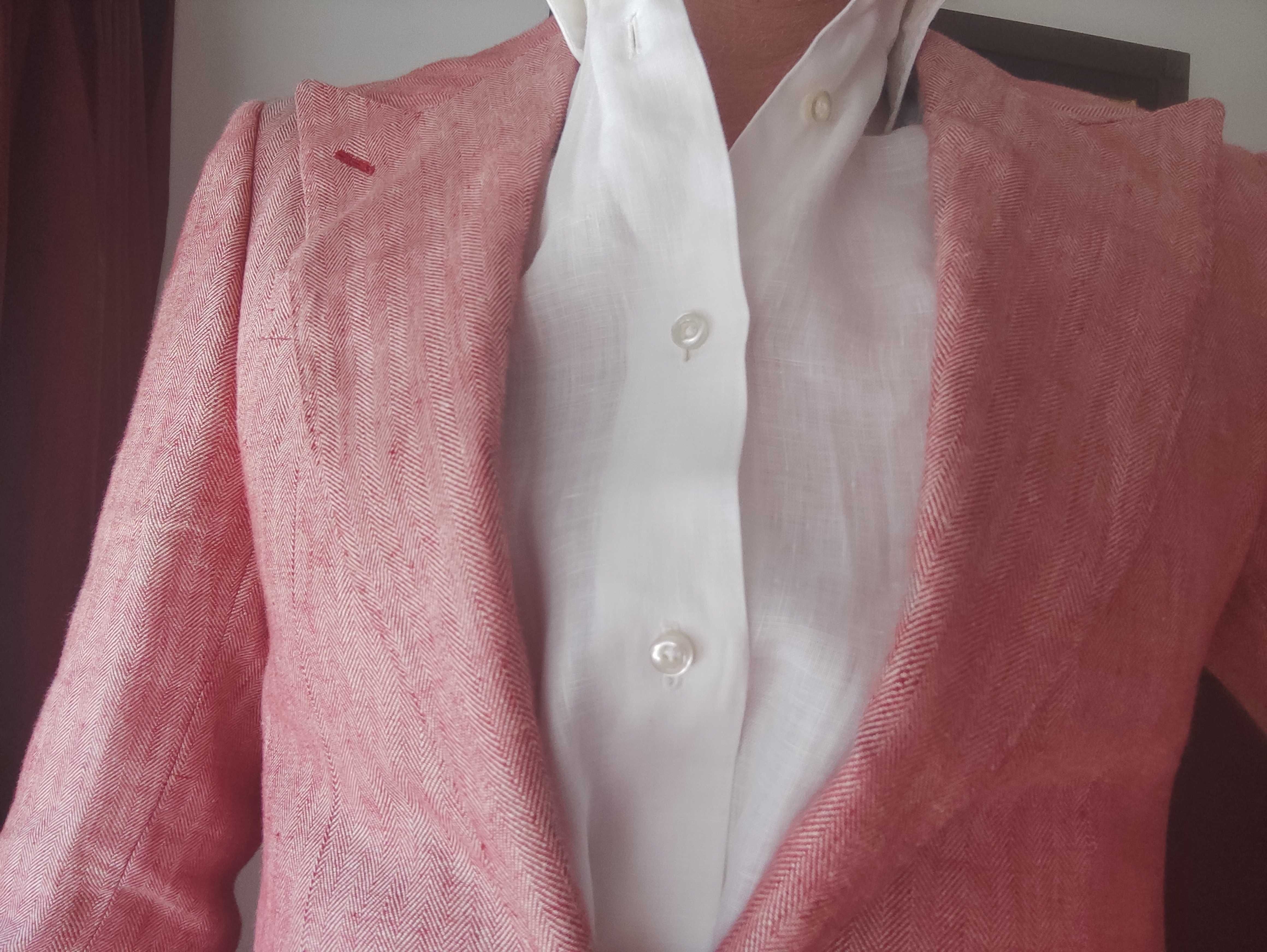 Blazer em linho rosa oficina Mustra - NOVO - Luxo