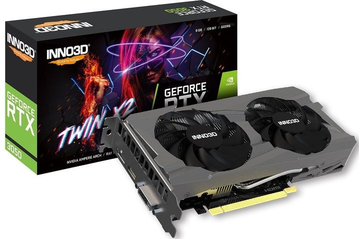 Видеокарта GeForce RTX 3050 8 ГБ Inno3D Twin X2 | ОТЛИЧНОЕ СОСТОЯНИЕ!