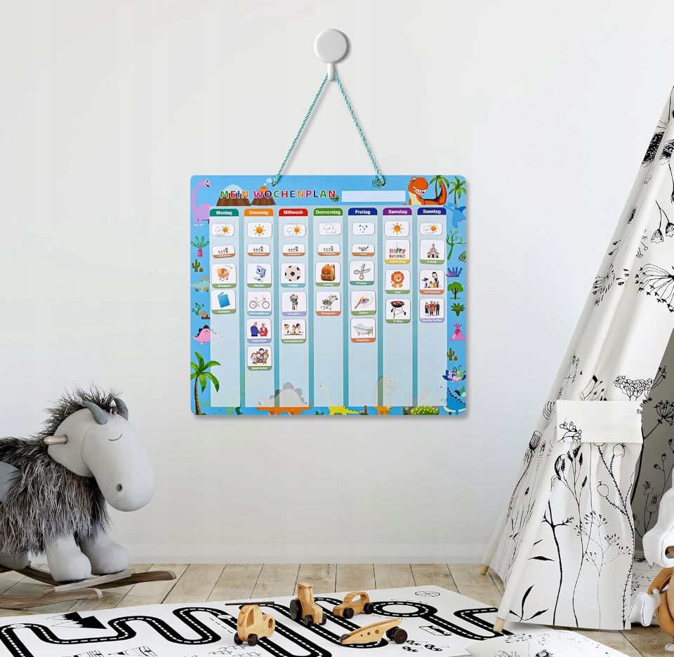 Planer kalendarz tygodniowy magnetyczny Tablica magnetyczna Montessori