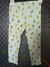 Leginsy legginsy spodnie w prążek Zara rozm.98 neonowe ananasy