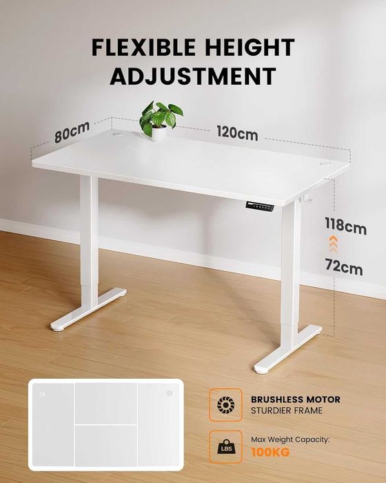 Nowe biurko elektryczne / blat / stół / 80x120CM / ErGear !A3373!