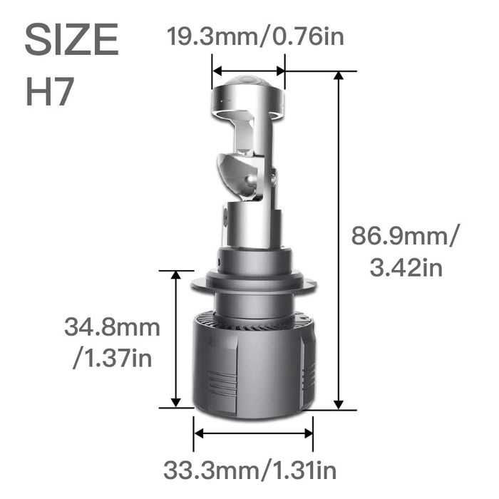 Авто лампа H7 н7 bi led линзи A80 6000K 30000Lm (цена за 2шт)