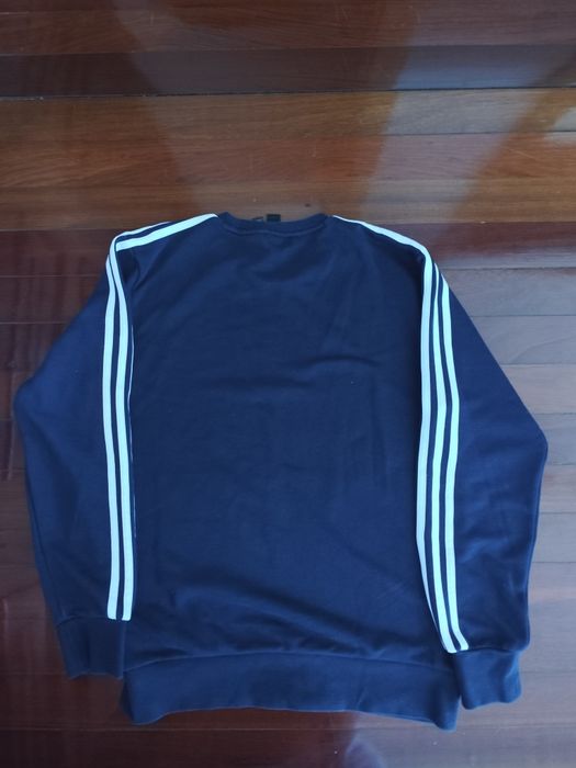 Camisola Sweat Adidas Tamanho M Azul Marinho Bom Estado