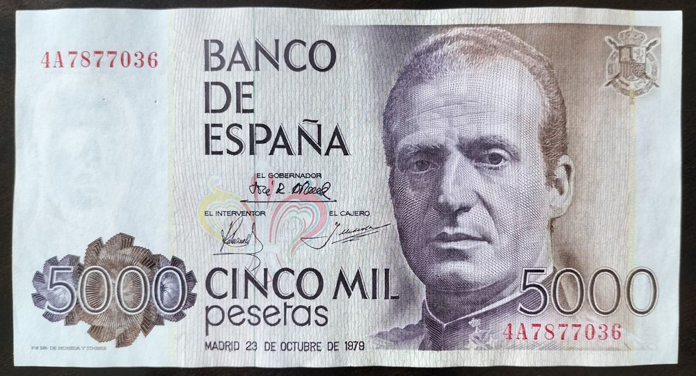 Lote 3 Notas 5000 Pesetas 1979 Espanha Estado Belas