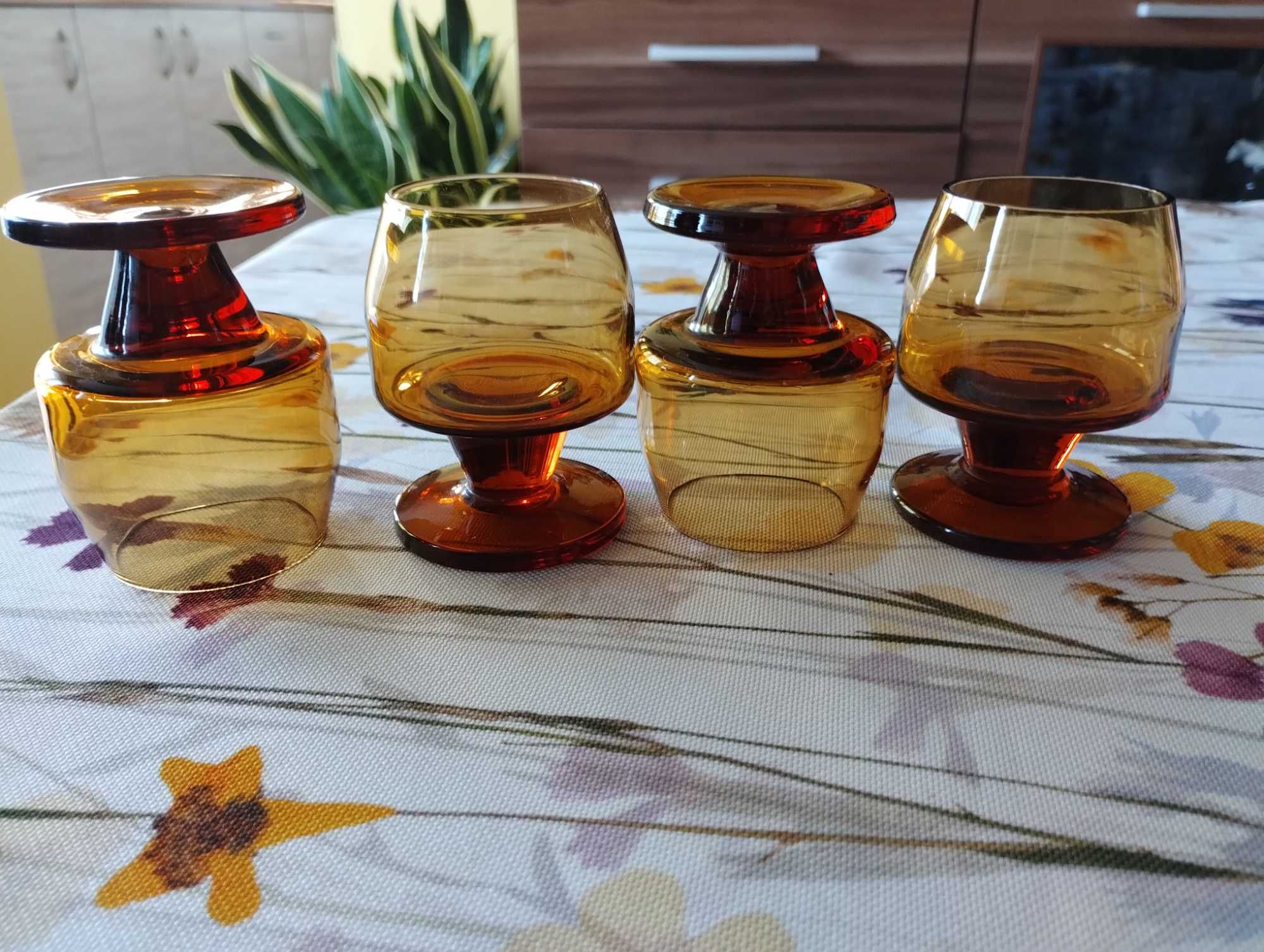 PRL kieliszki art deco Sadowski 4szt Huta Sudety