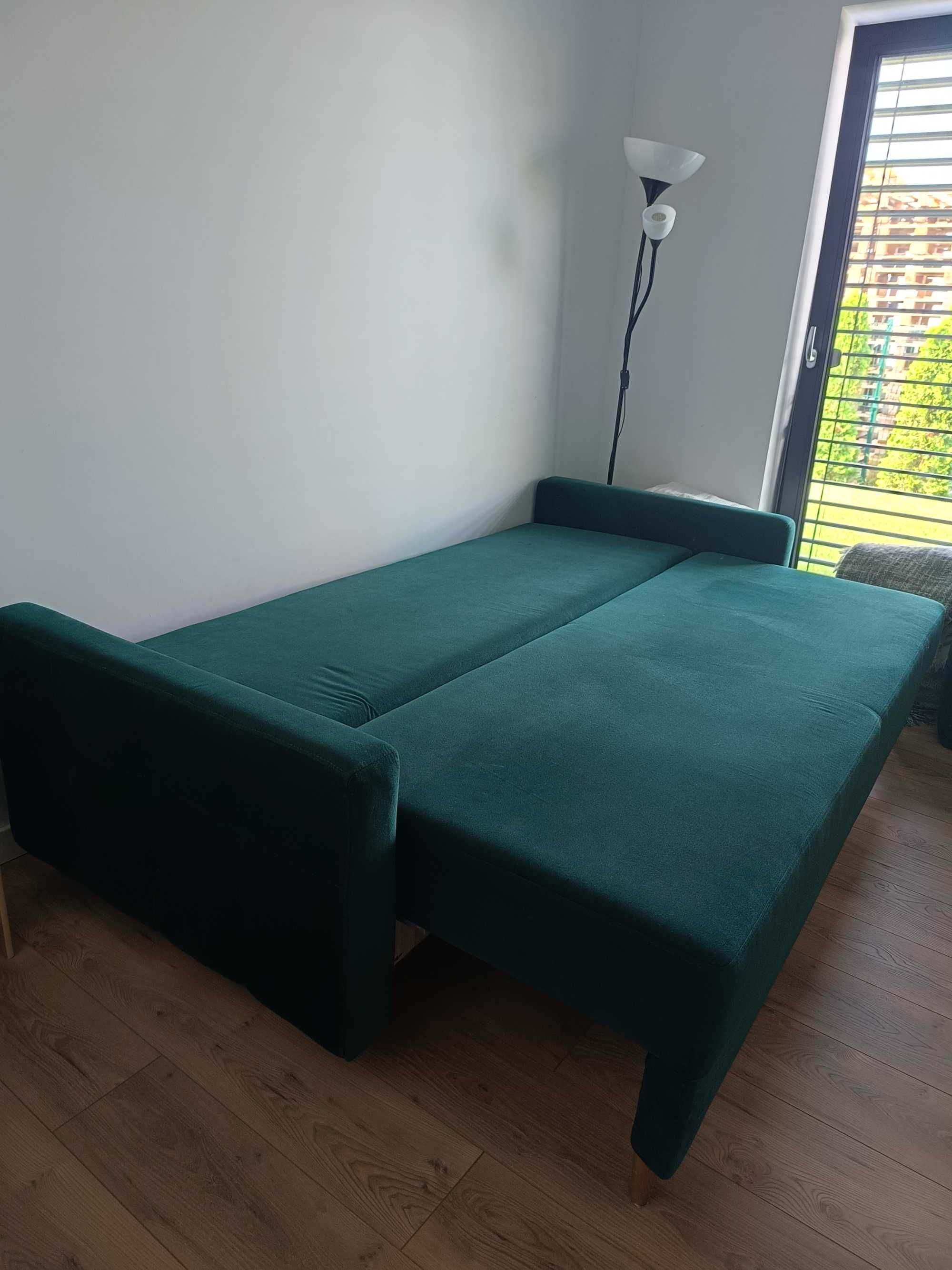 Sofa rozkładana butelkowa zieleń