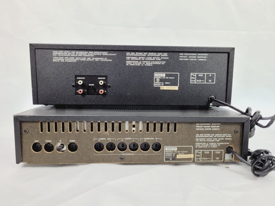 Zestaw UHER cg 321 vg 821 wzmacniacz Vintage magnetofon zestaw audio