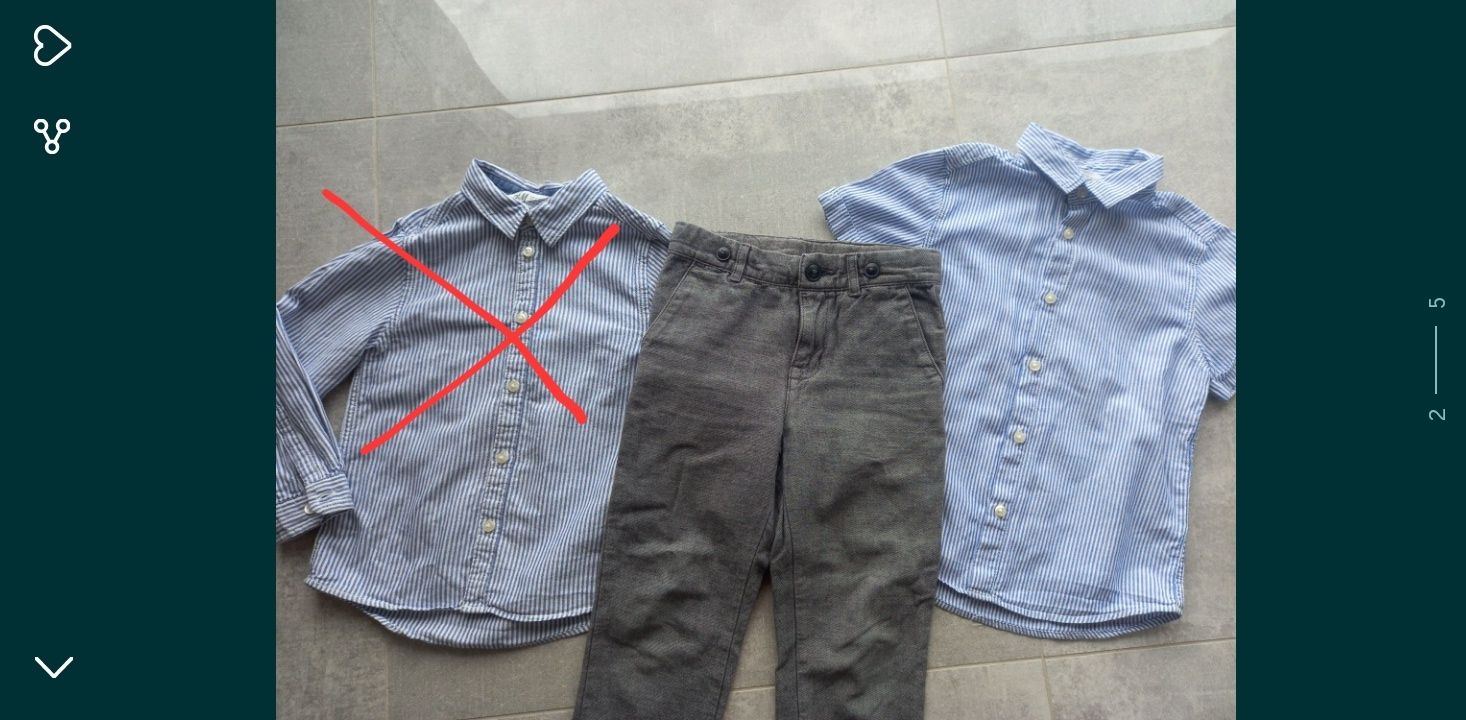 Koszula z krótkim rękawem i spodnie h&m komplet 110