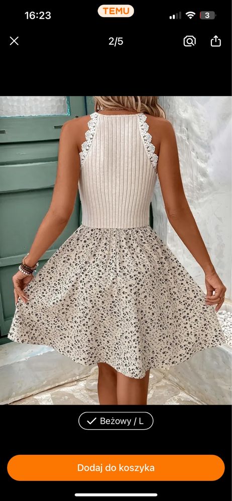 Śliczna letnia sukienka na ramiączkach boho r.L r.40 lato
