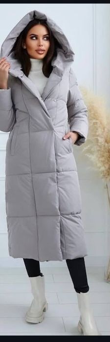 Зимове пальто сірого кольопу