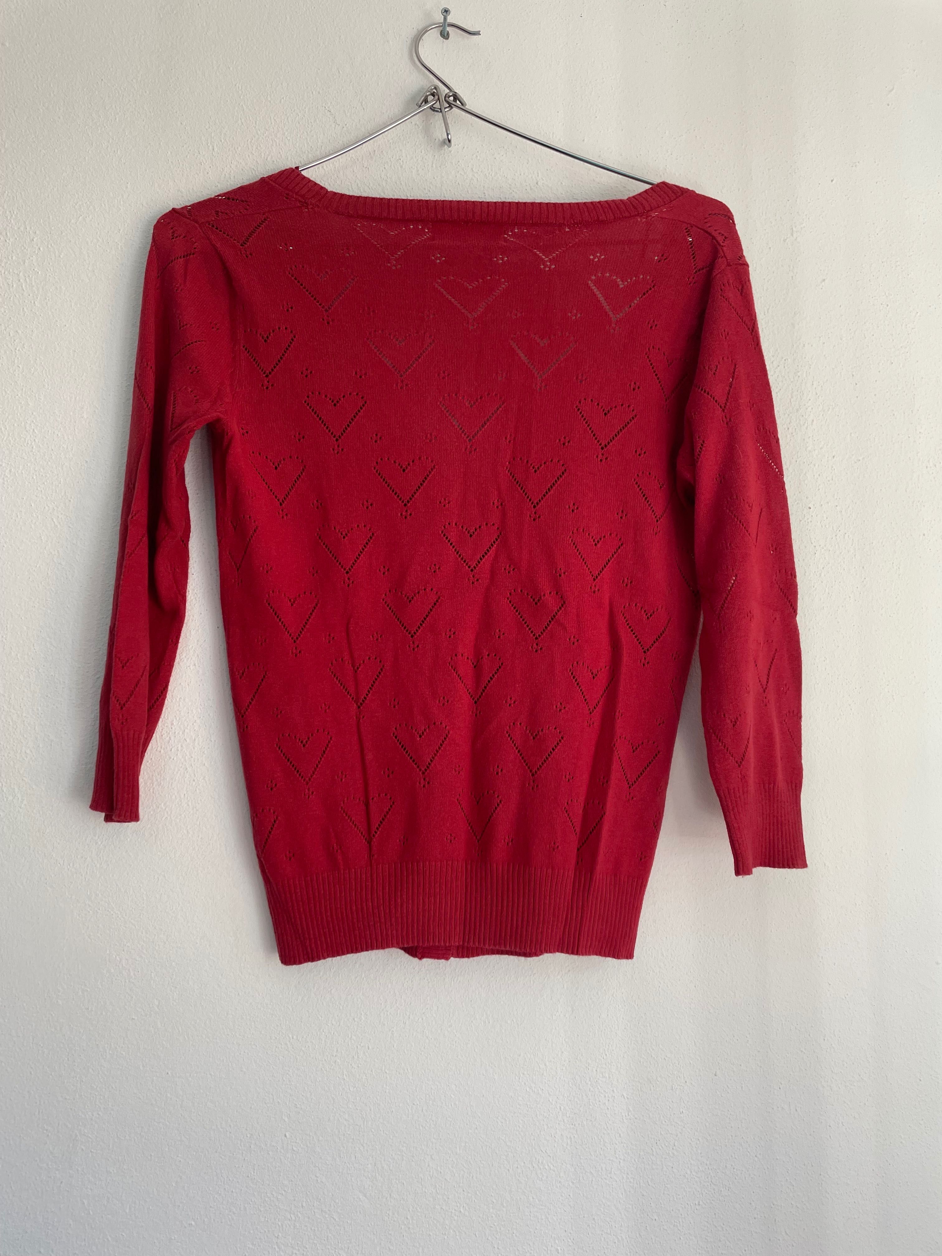 Casaco de malha vermelho