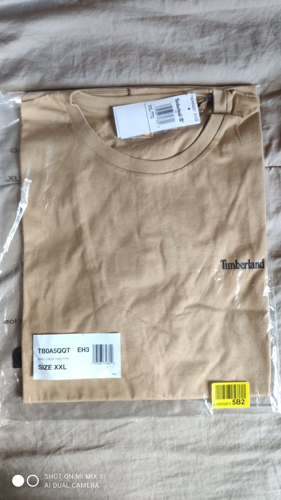 Timberland piaskowy jasnobrązowy t-shirt rozm XXL