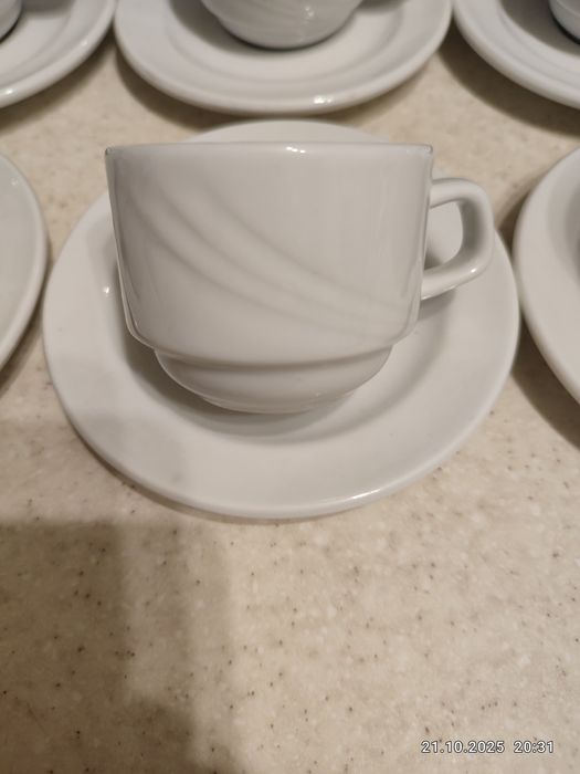 Набор  из 6 чашек и 6 блюдечек, porcelain Lublana Польша