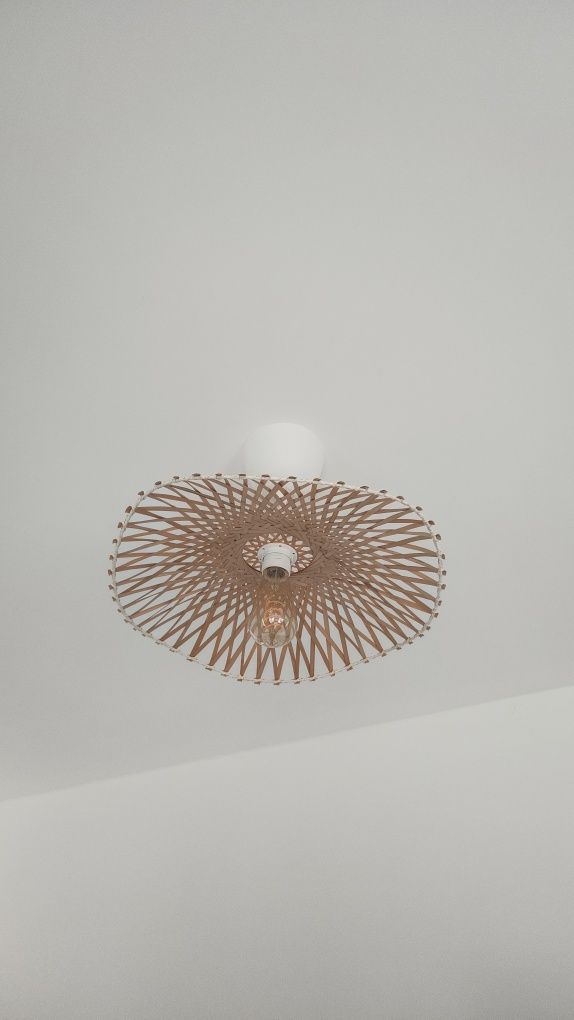Lampa pokojowa, 3 szt, klosz pleciony boho