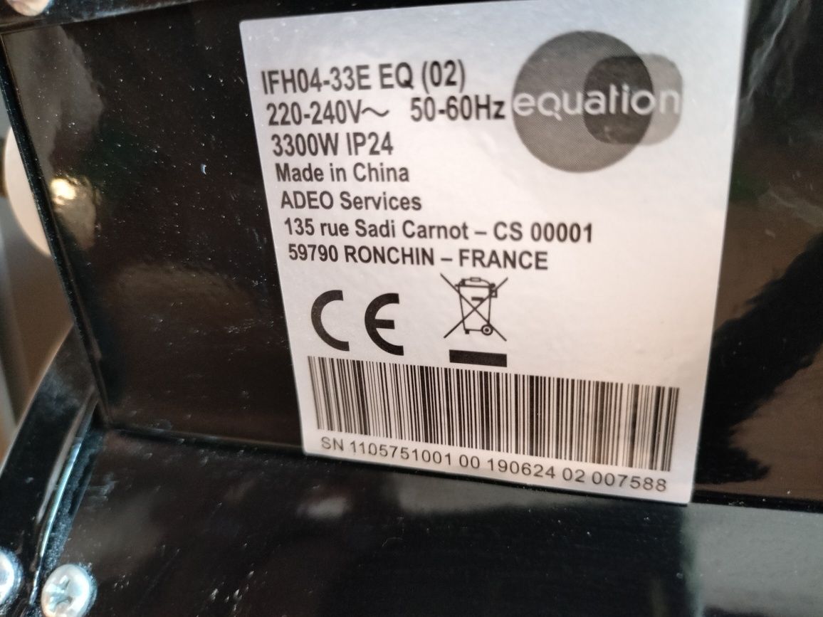 Nagrzewnica elektryczna 3,3kW Czarna EQUATION