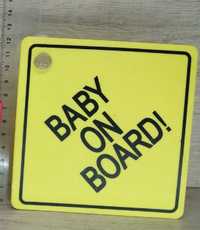 авто табличка baby on board в авто ребенок в машине на присоске 12.5см